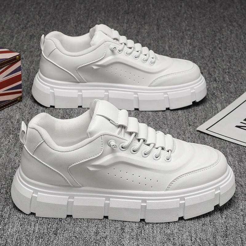 Mens Stylish Microfiber Chunky-soled Trendy All-match Casual Shoes